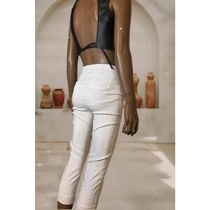 White Polka Dot capris stretchy size 4